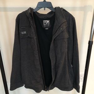 Fox Jacket, Gray, Size Large